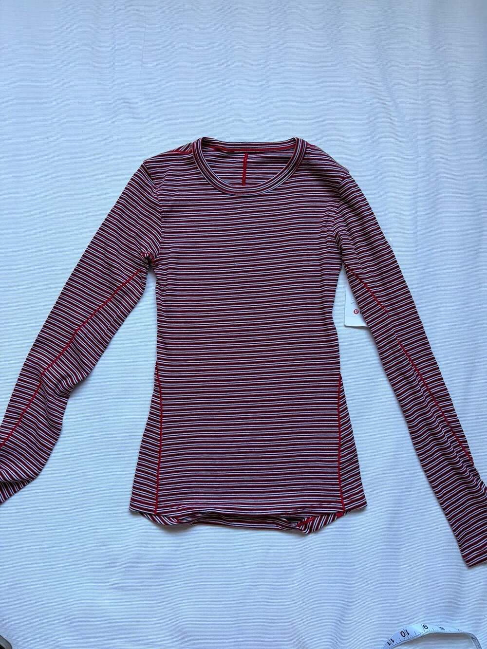 Lululemon Hold Tight Long Sleeve Size 0 Red Stripe
